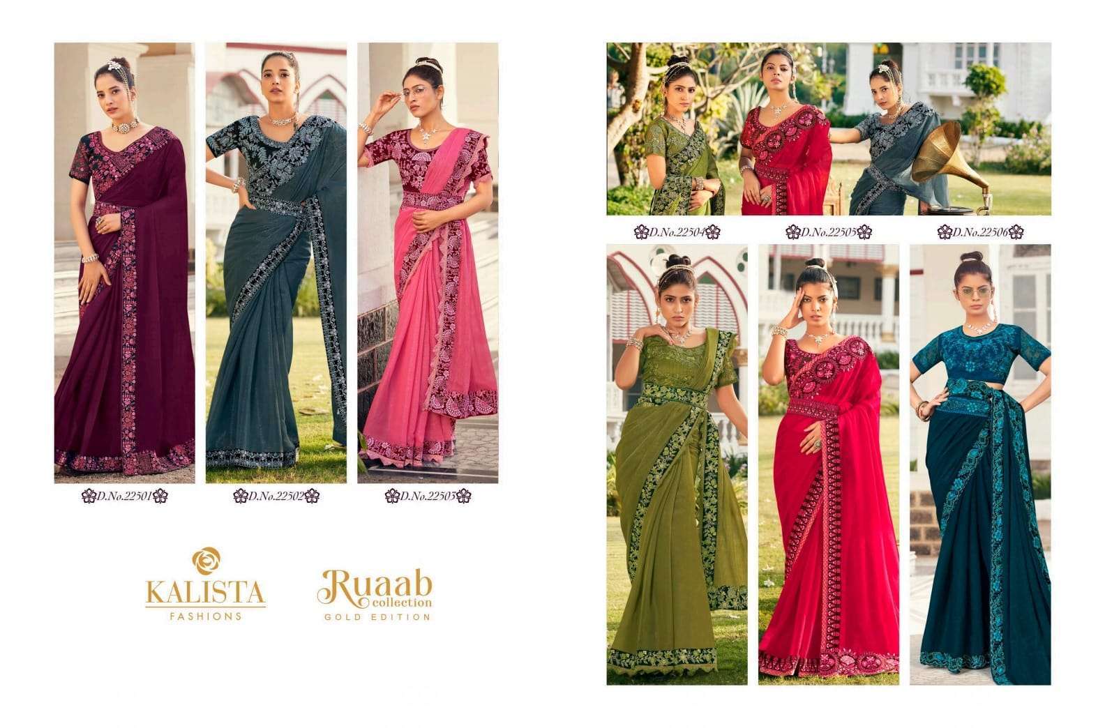kalista fashion ruaab series 22501-22506 fancy saree