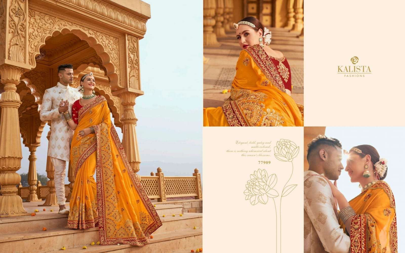 kalista gruhlaxmi 3 series 77907-77912 Blooming satin saree