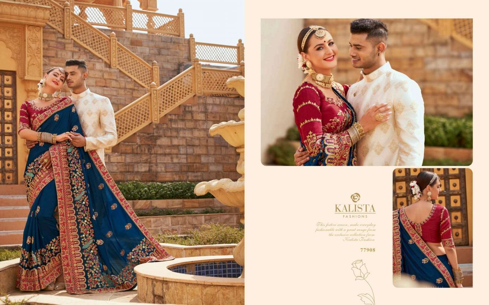 kalista gruhlaxmi 3 series 77907-77912 Blooming satin saree