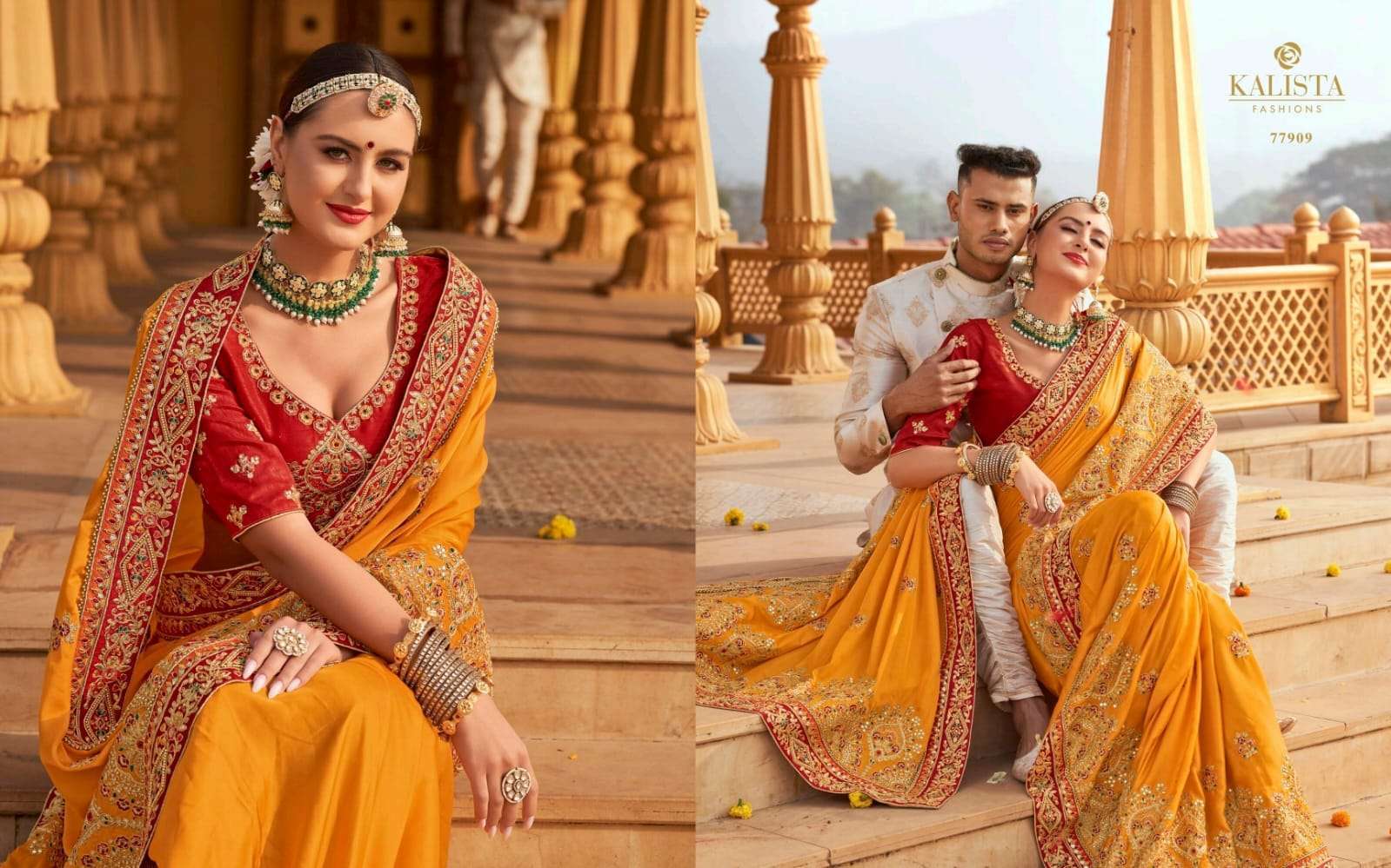 kalista gruhlaxmi 3 series 77907-77912 Blooming satin saree