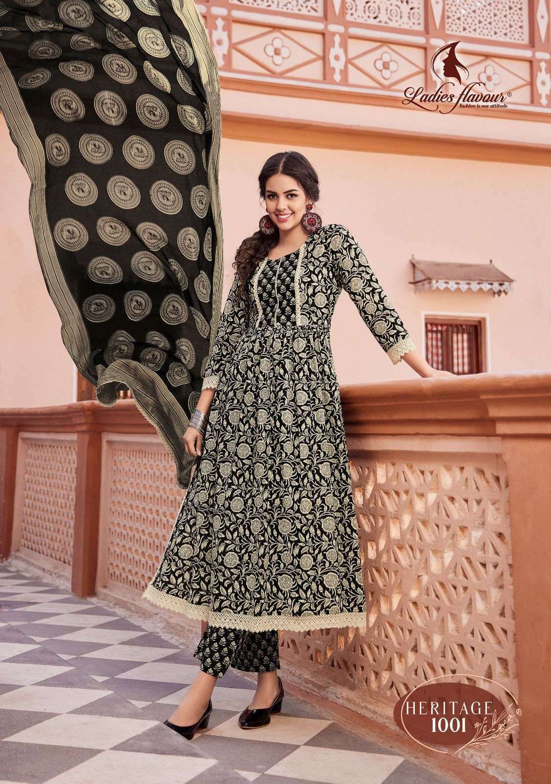 ladies flavour heritage series 1001-1004 pure cotton suit 
