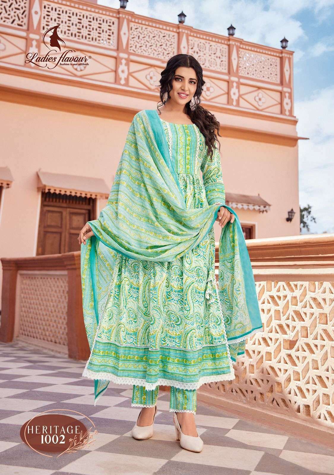 ladies flavour heritage series 1001-1004 pure cotton suit 
