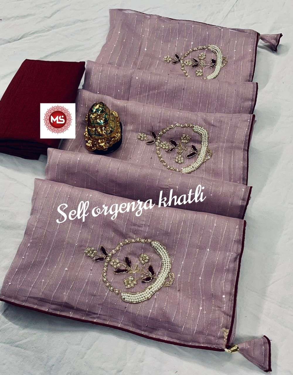 ms brand pure soft weaving organza saree 