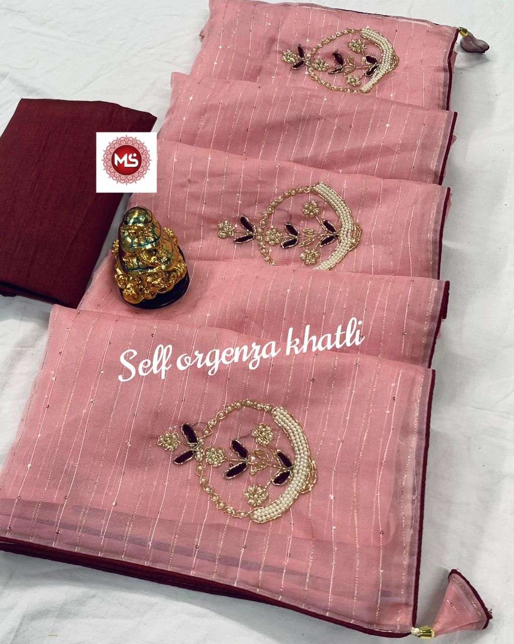 ms brand pure soft weaving organza saree 