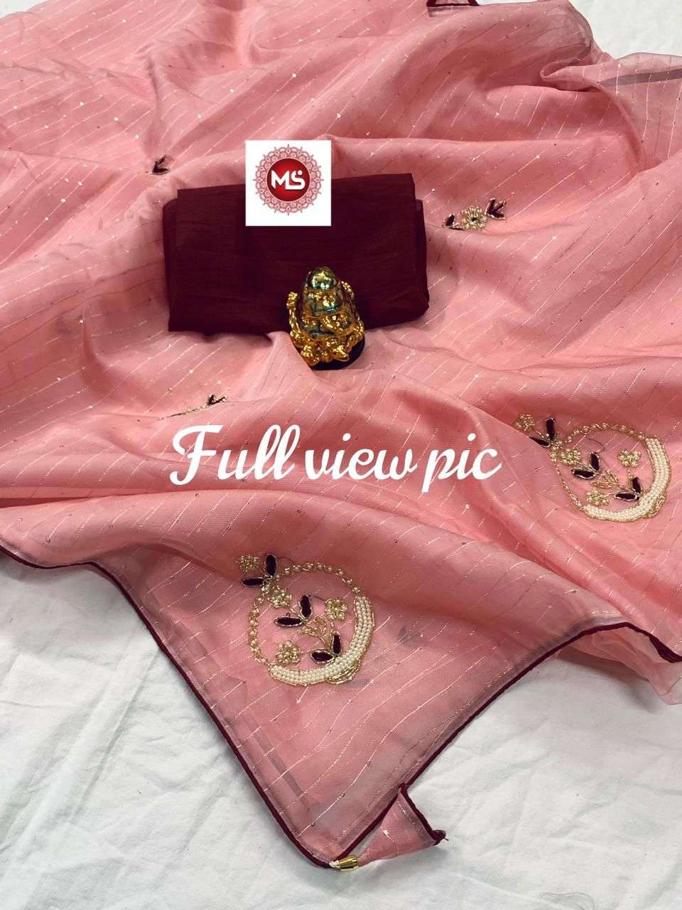 ms brand pure soft weaving organza saree 