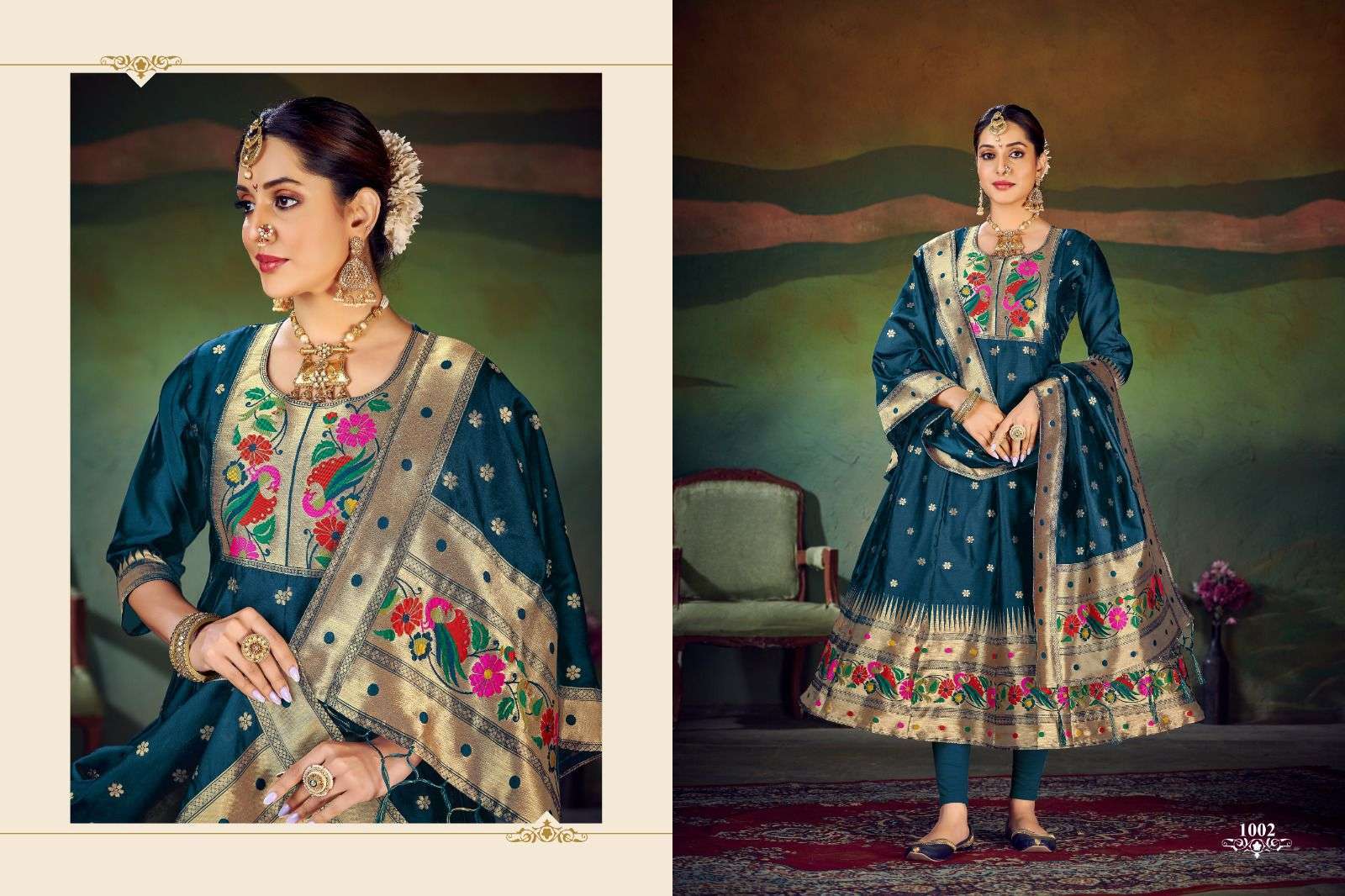 Buy Rani Silk Traditional Wear Paithani Saree Online From Wholesale Salwar.