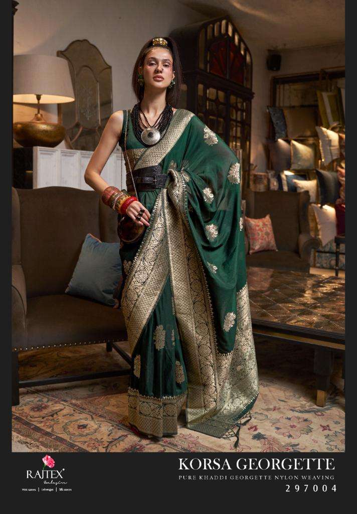 rajtex korsa georgette designer pure khadi georgette saree 