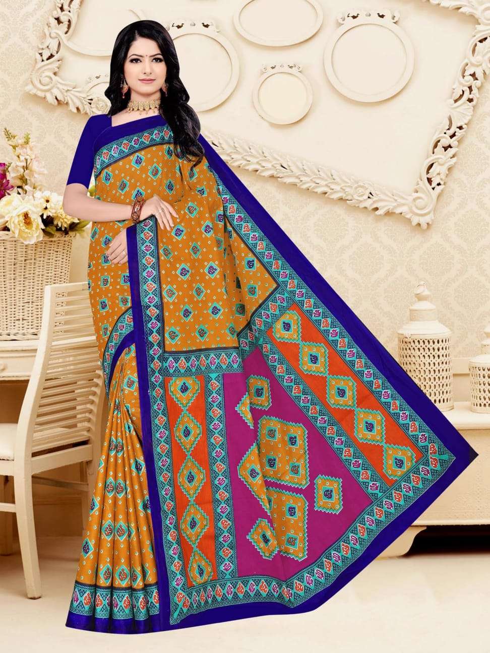 Buy Pal Bastralaya Paridhi pure cotton print saree for women (pc014)  (green, 1) at Amazon.in