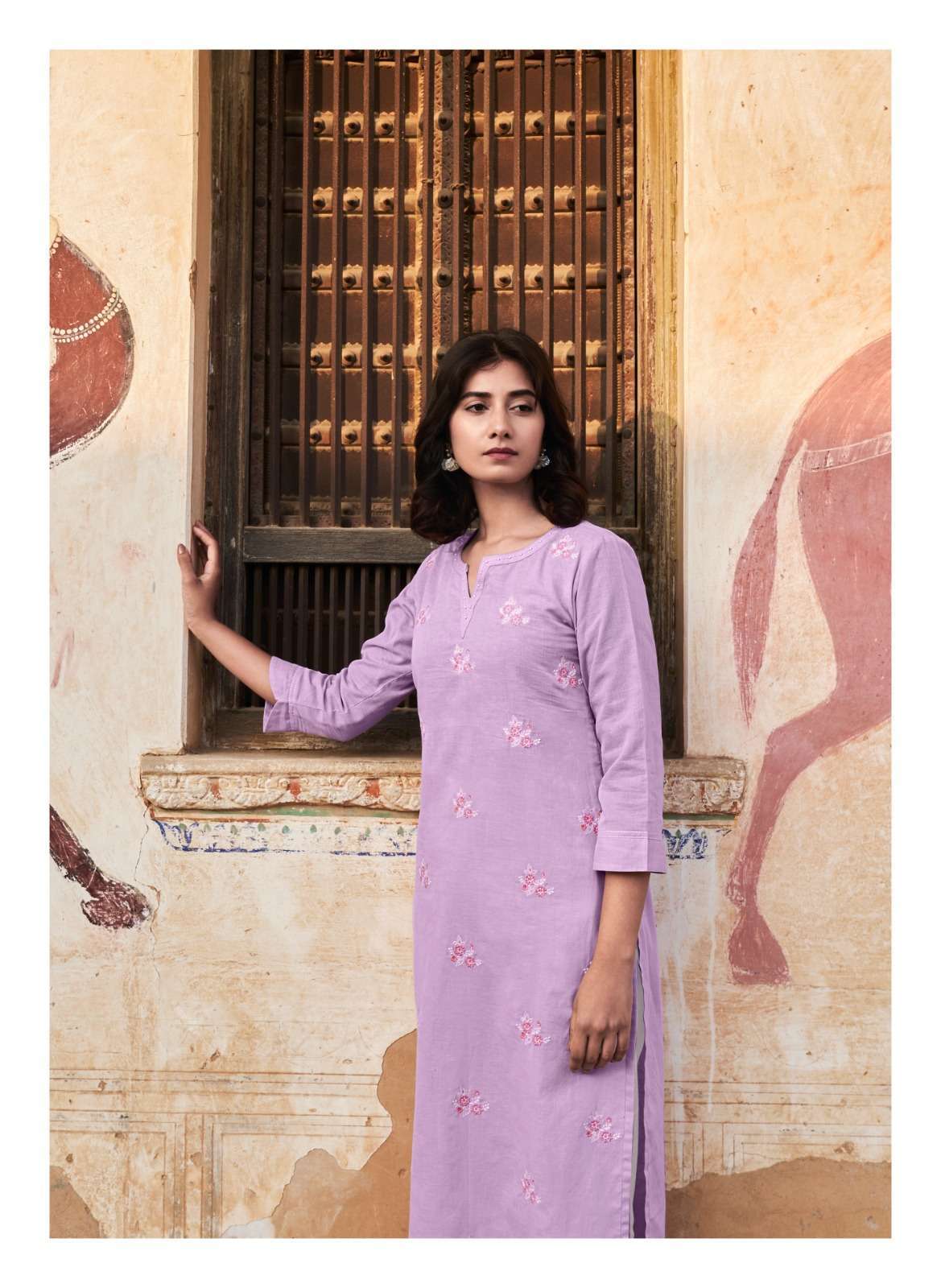 four buttons colors 15 series 3231-3238 pure cotton linen kurti