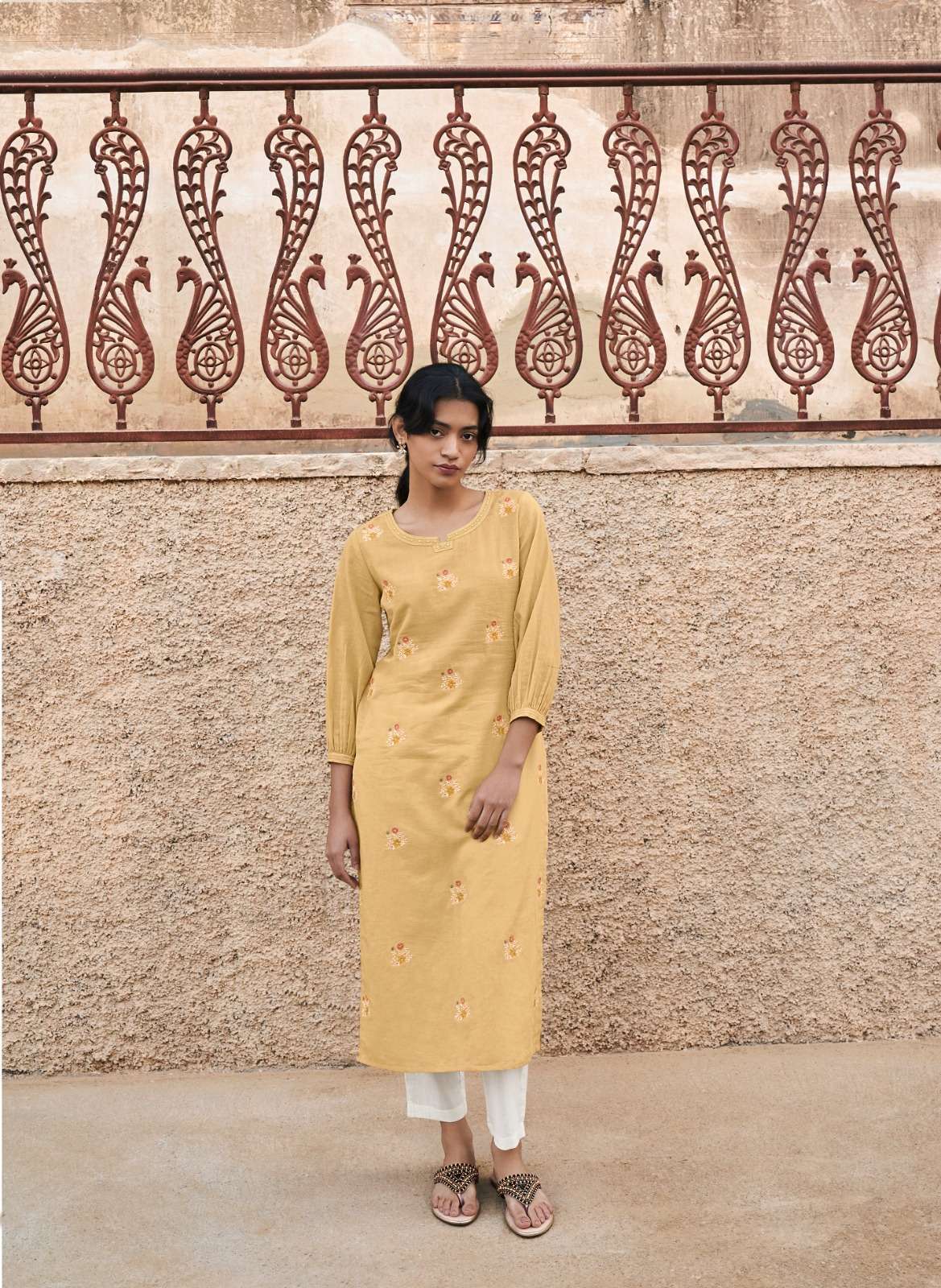 four buttons colors 15 series 3231-3238 pure cotton linen kurti