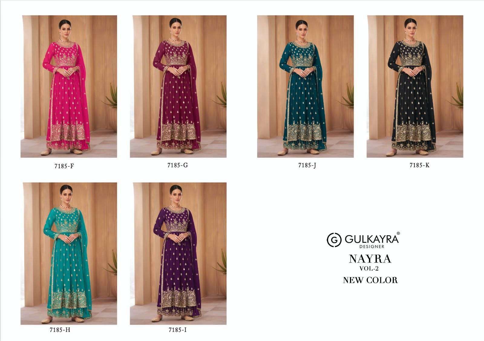 gulkayra nayra vol 2 new color series 7185 blooming georgette suit
