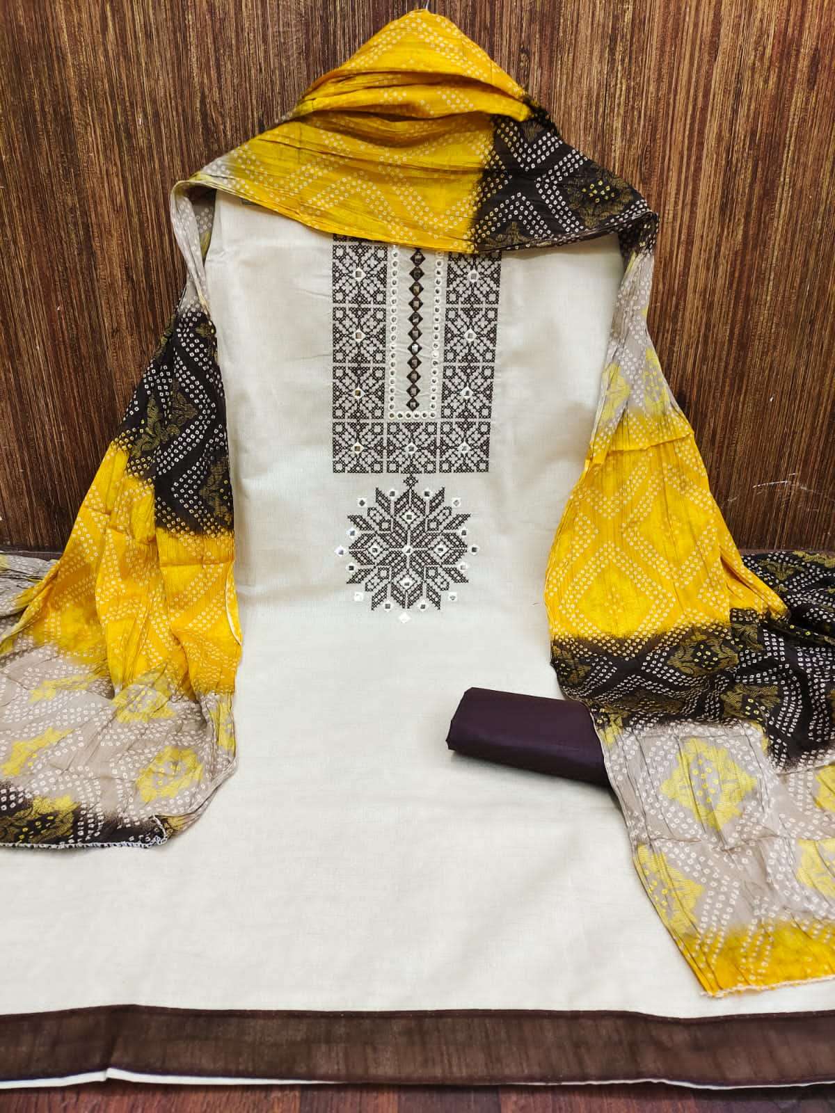 Pure Cotton Bandhani Dress Material - Bandhani Dress Material -  SareesWala.com