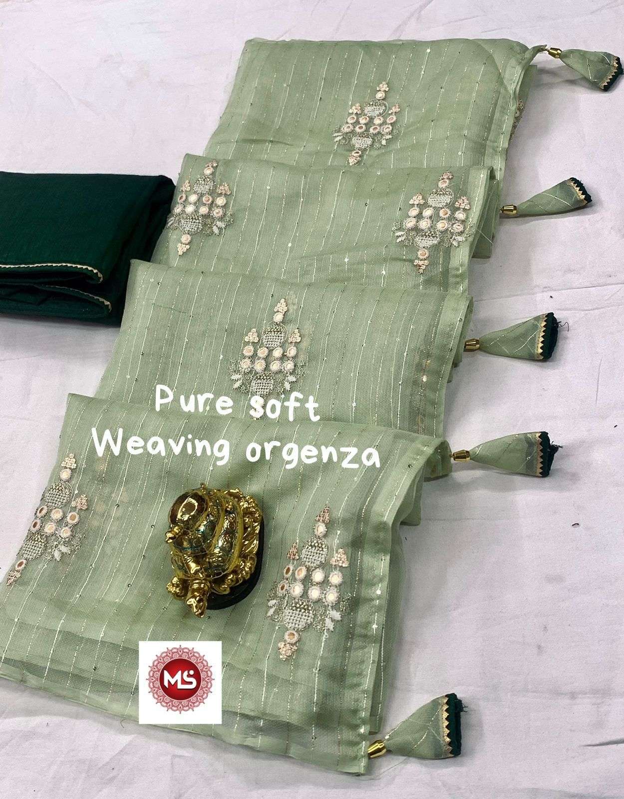 ms brand pure soft weaving organza saree s