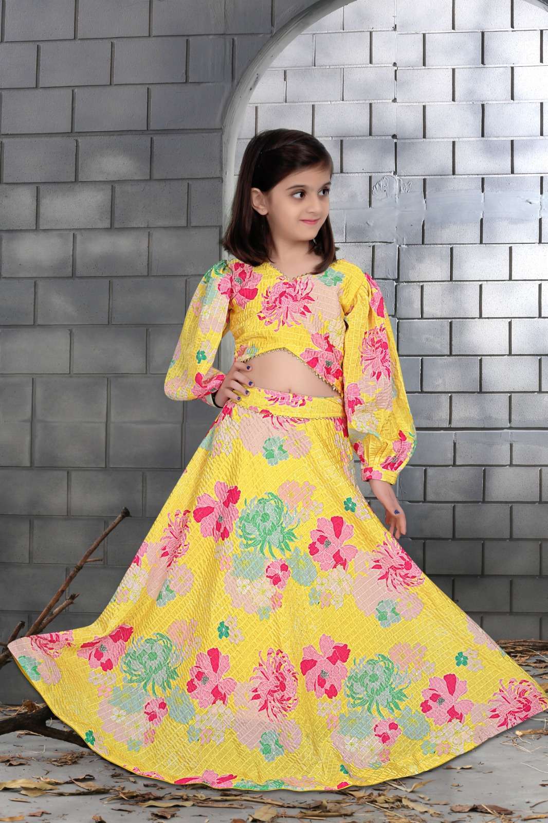 Latest Design With Unique Style Kids Lehenga Choli With Fancy Hand Work  Marriage Special Party Wear For Kids Girls (White)