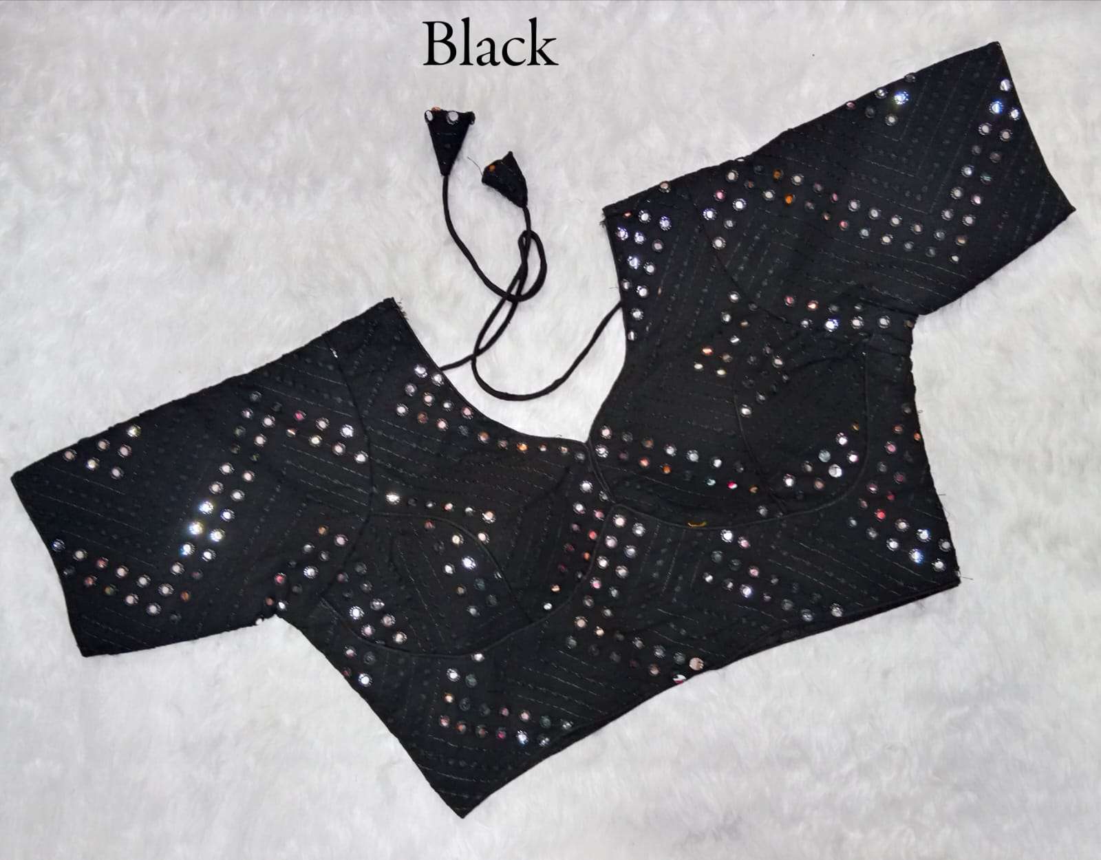 pr georgette mirror work readymade designer blouse