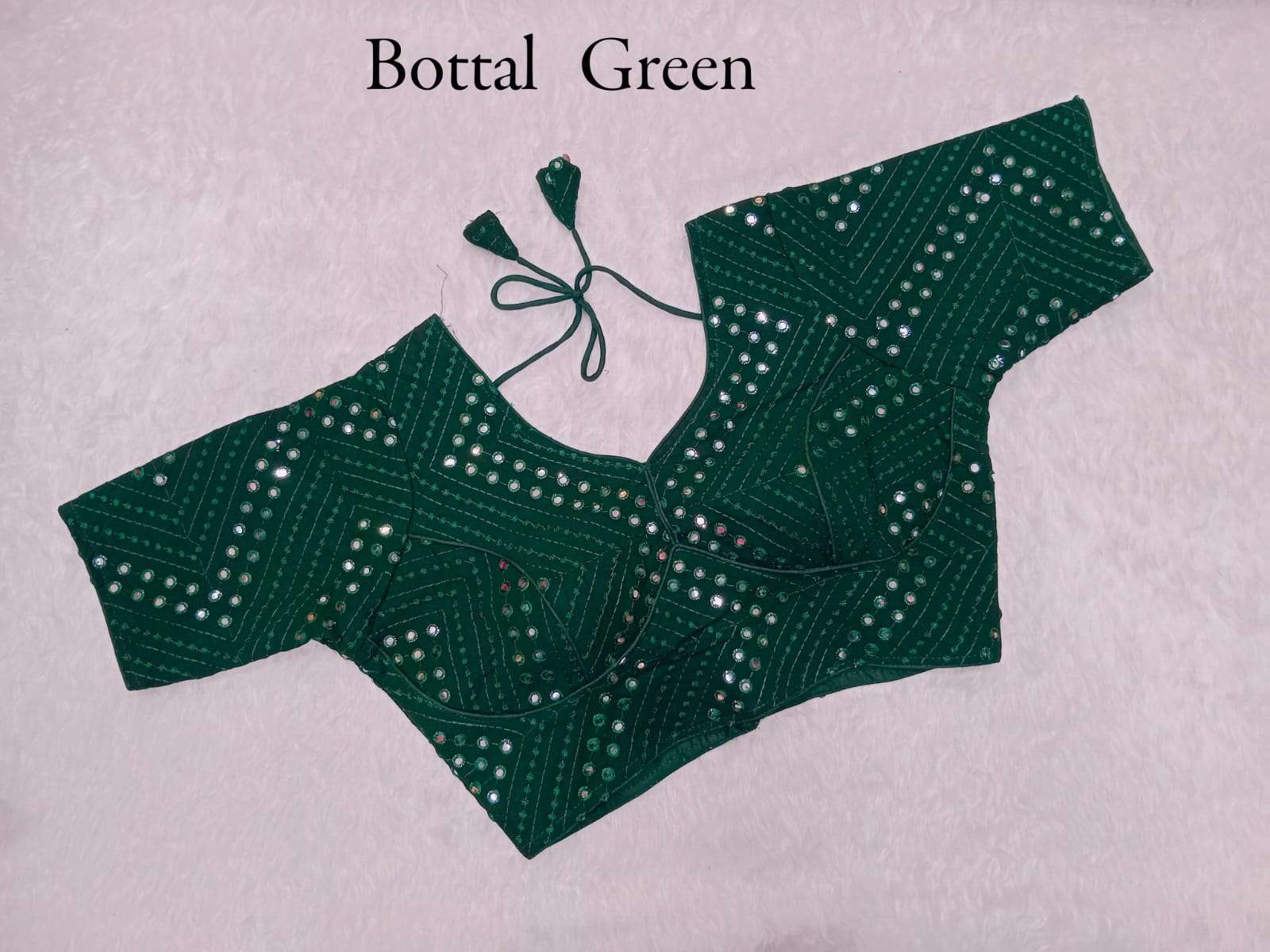 pr georgette mirror work readymade designer blouse