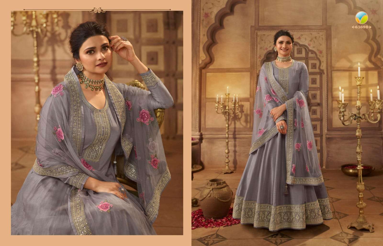 vinay kaseesh noor mahal hitlist series 63691-63695 dola silk suit 
