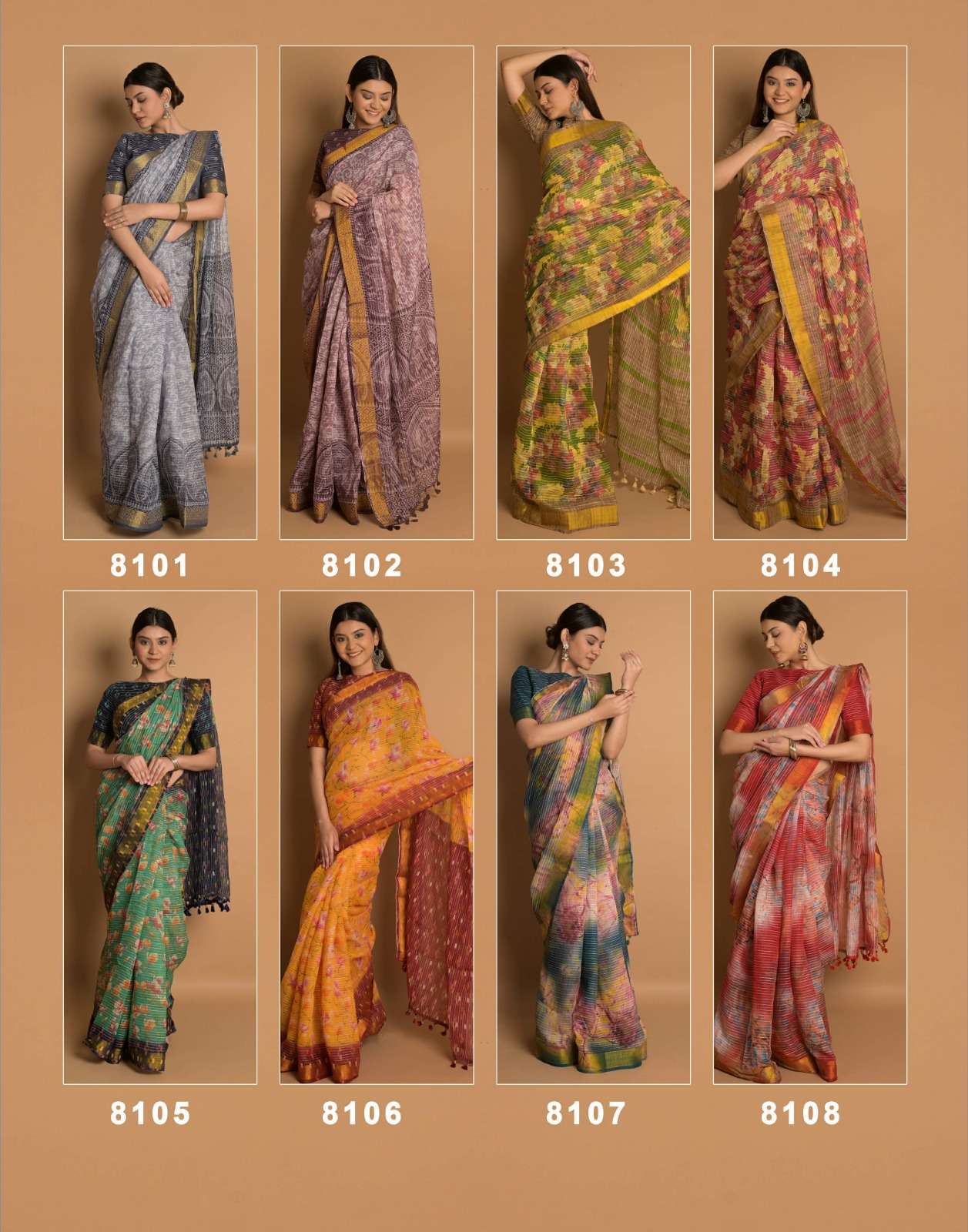 ashima kaatha cotton series 8101-8108  kaatha cotton saree