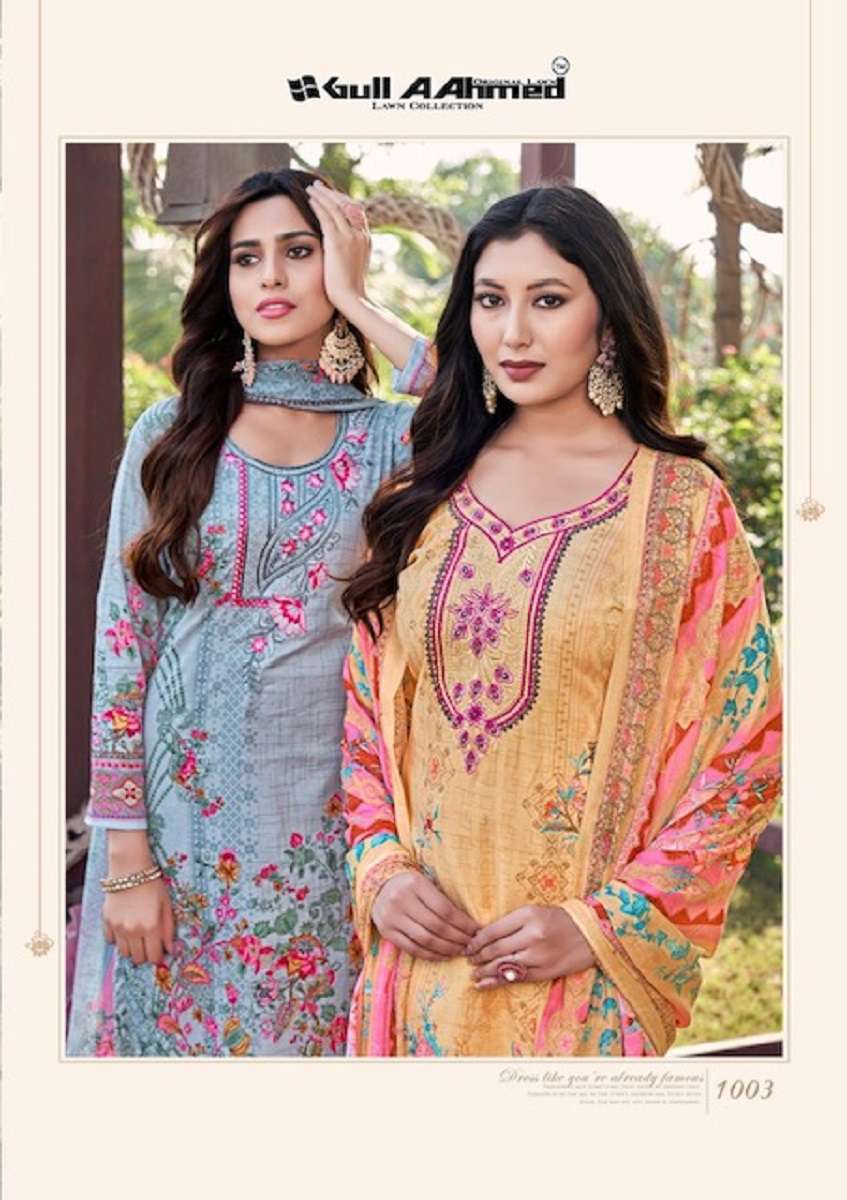 Gull A Ahmed Dastoor series 1001-1008 Pure lawn Cotton suit