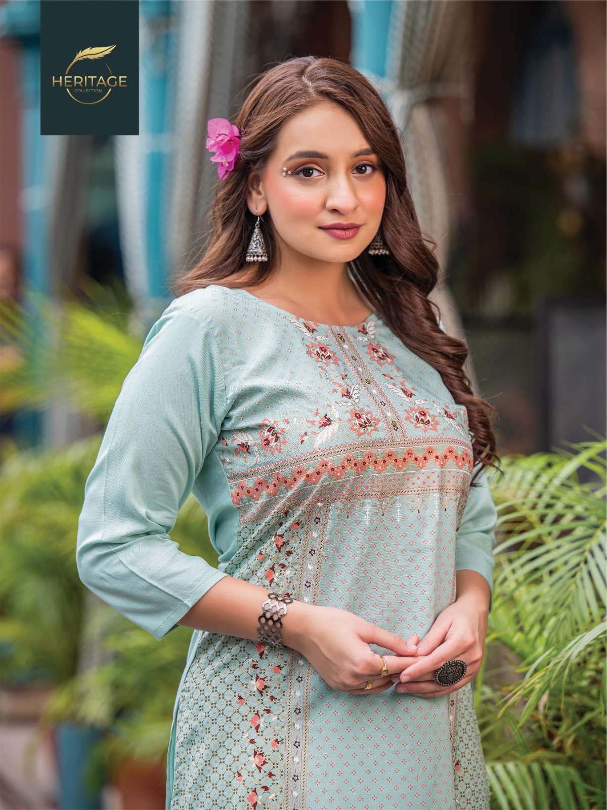 heritage creation classic series 101-108 rayon slub kurti