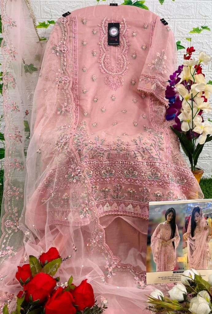 Hoor tex OR-17 A to C designer heavy organza suit 