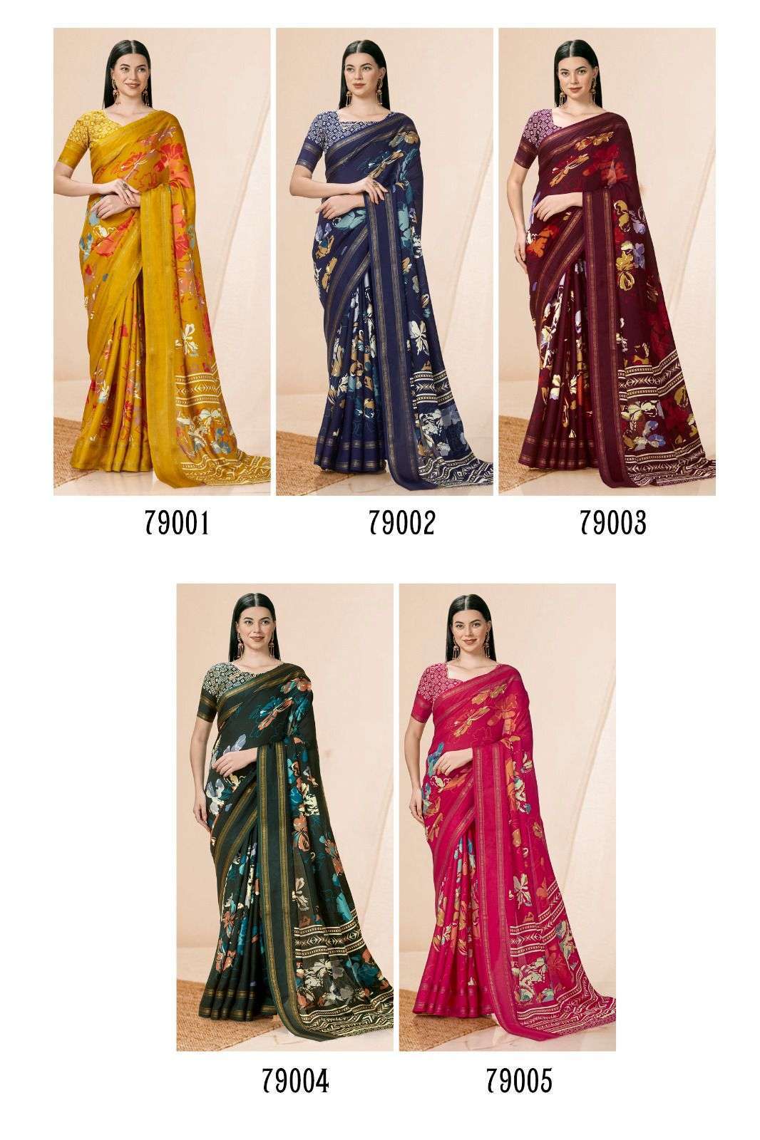 kashvi creation petals series 79001-79008 jute silk saree