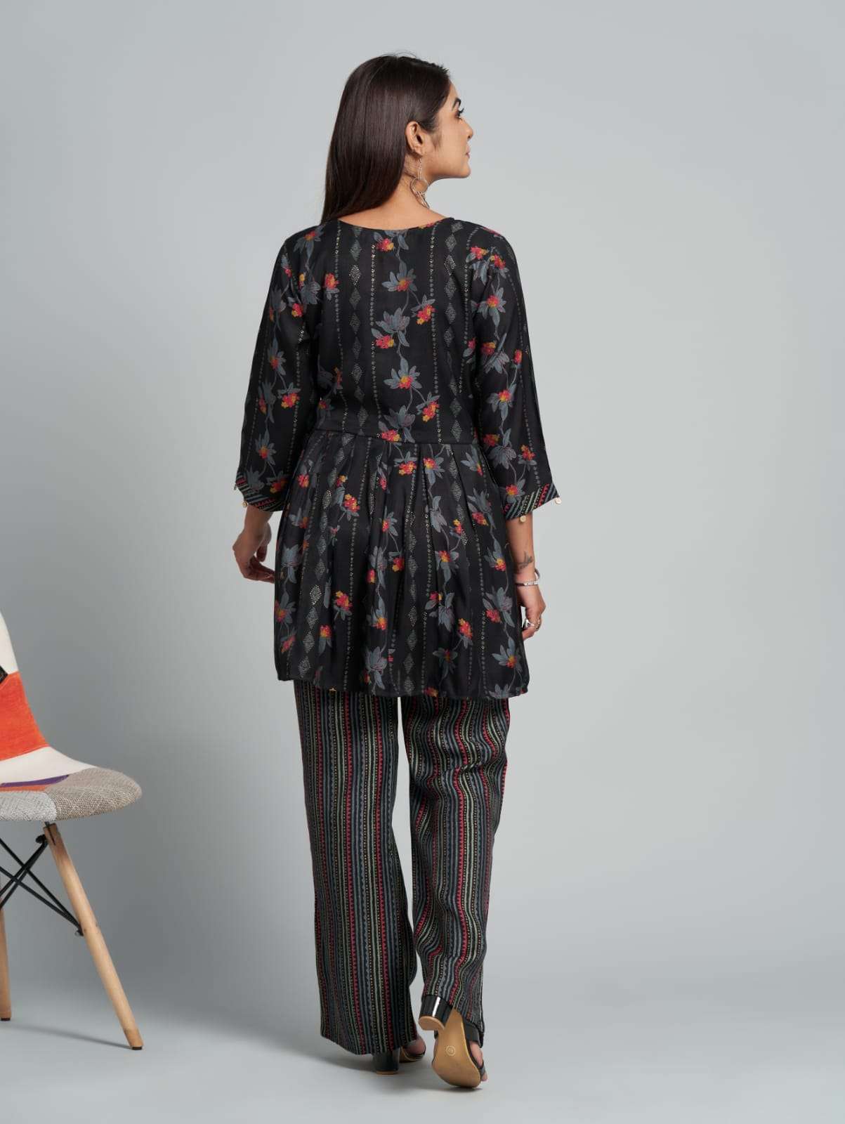pr d123 designer printed cord set kurti