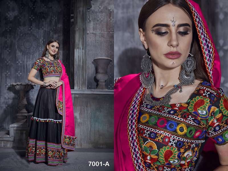 aawiya rajwadi vol 1 7001 color art silk lehenga