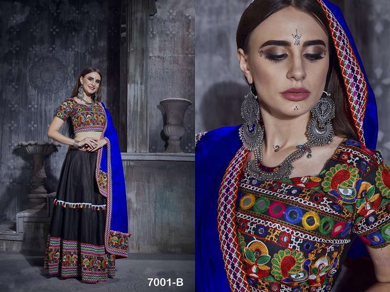 aawiya rajwadi vol 1 7001 color art silk lehenga