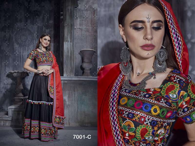 aawiya rajwadi vol 1 7001 color art silk lehenga