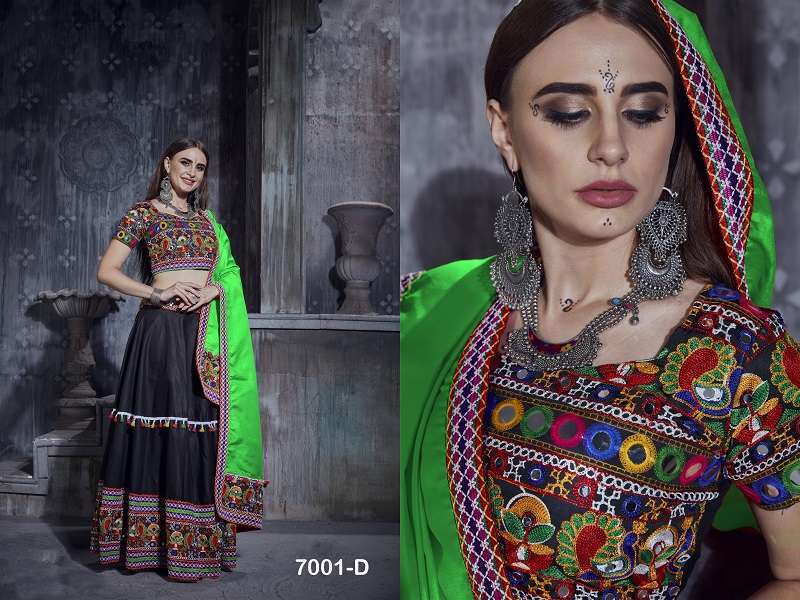 aawiya rajwadi vol 1 7001 color art silk lehenga