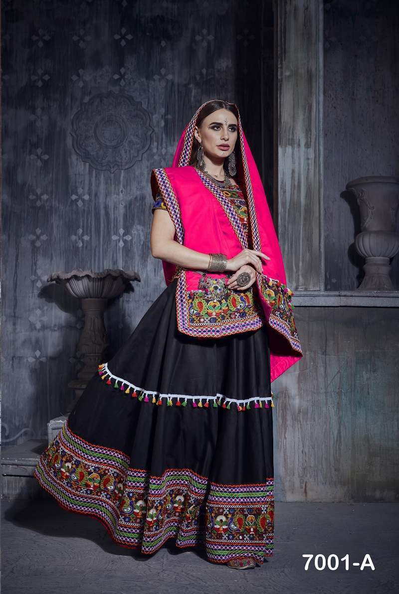 aawiya rajwadi vol 1 7001 color art silk lehenga
