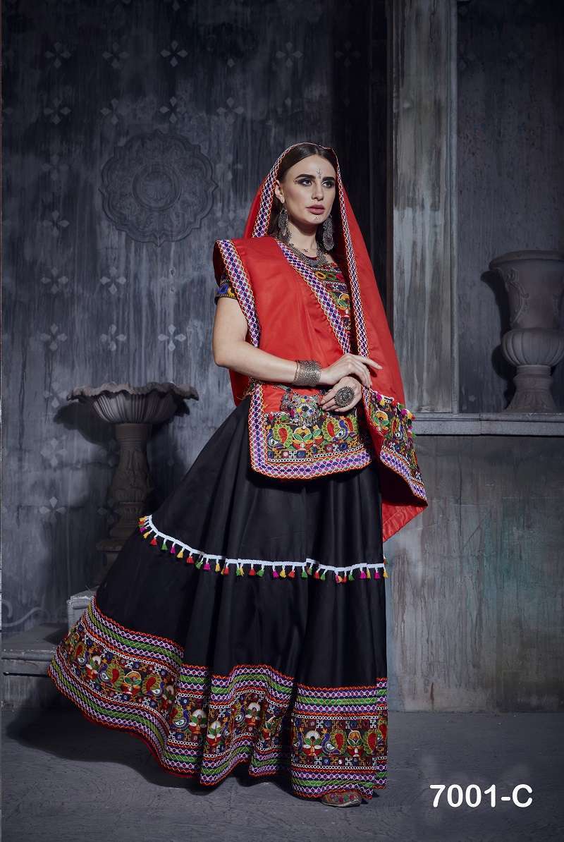 aawiya rajwadi vol 1 7001 color art silk lehenga