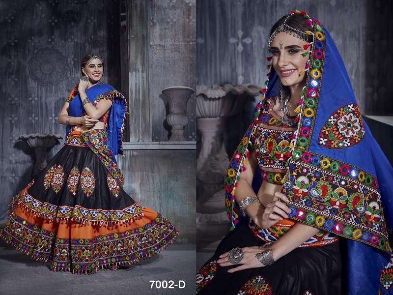 aawiya rajwadi vol 1 7002 color art silk lehenga