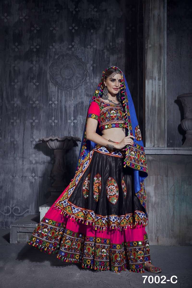 aawiya rajwadi vol 1 7002 color art silk lehenga