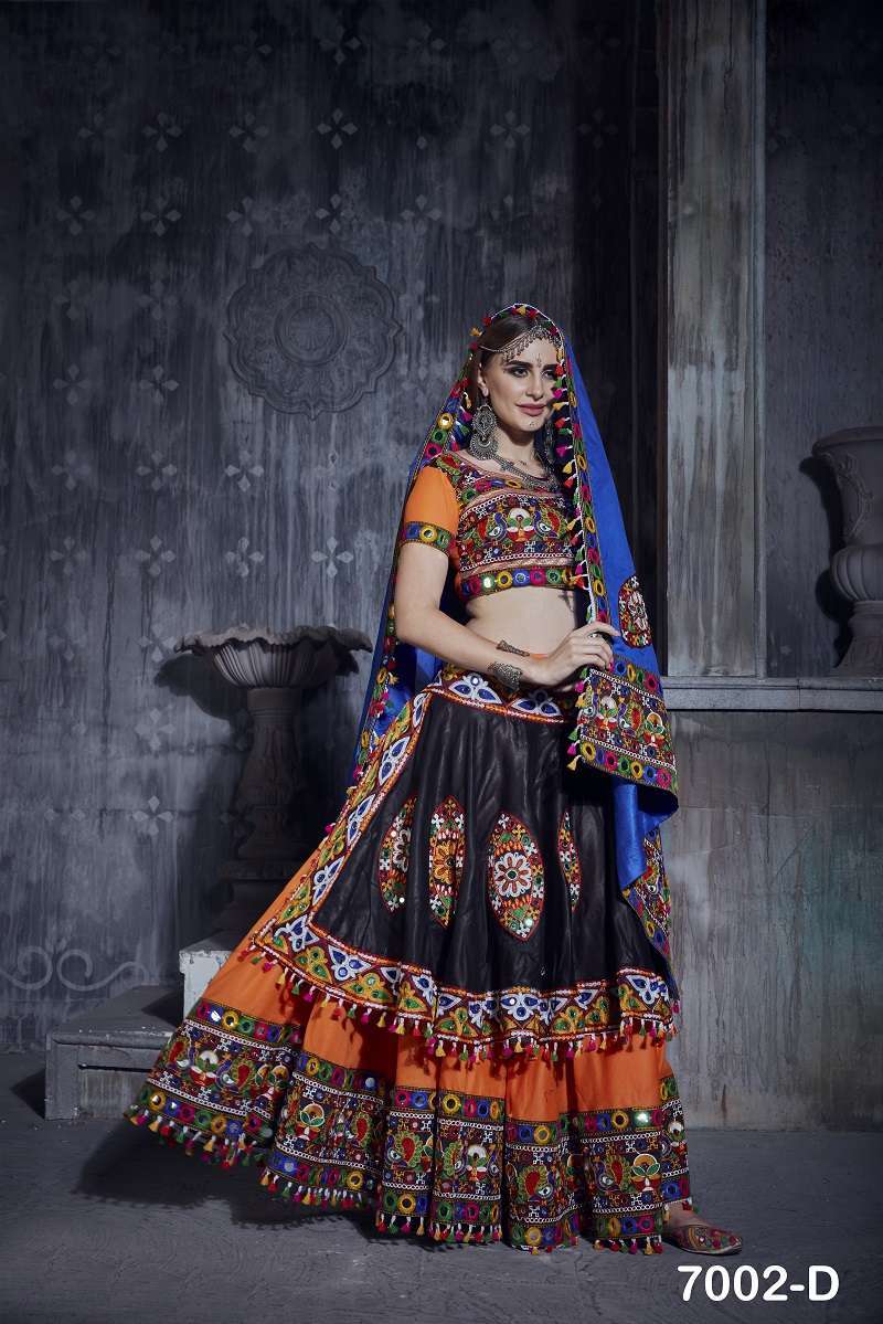aawiya rajwadi vol 1 7002 color art silk lehenga