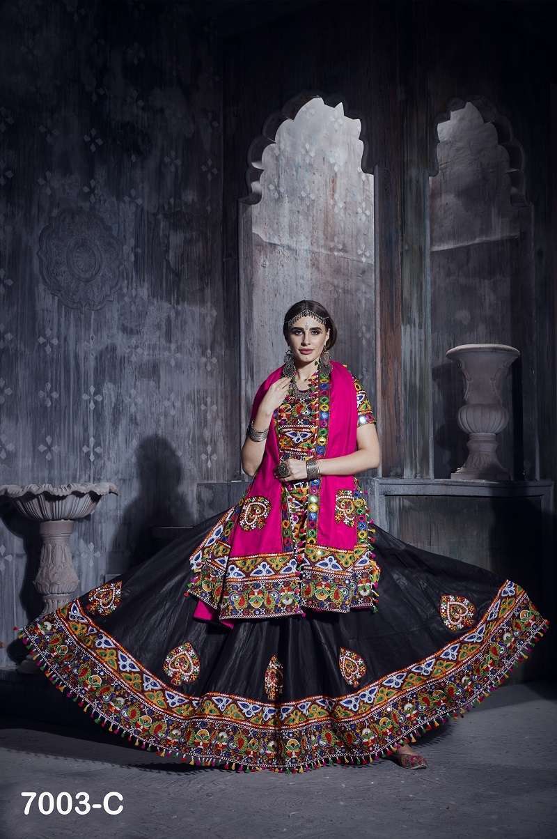 aawiya rajwadi vol 1 7003 color art silk lehenga
