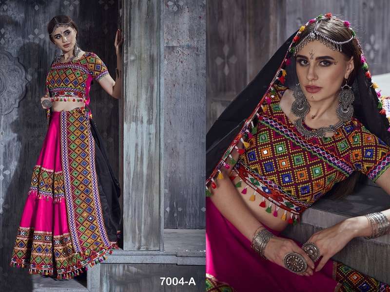 aawiya rajwadi vol 1 7004 color art silk lehenga