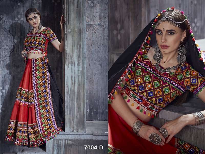 aawiya rajwadi vol 1 7004 color art silk lehenga