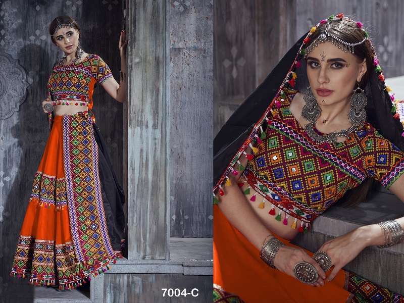 aawiya rajwadi vol 1 7004 color art silk lehenga
