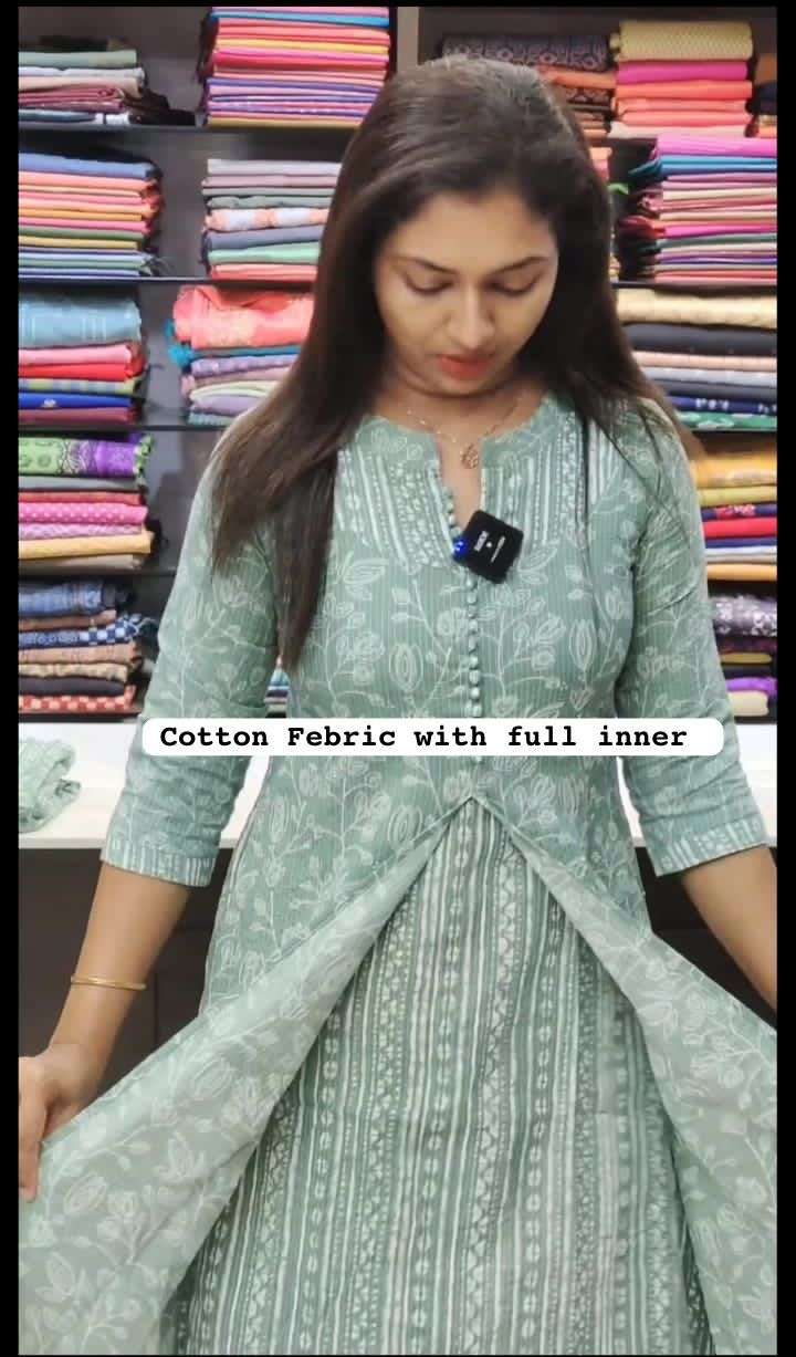 beautiful two colors Heavy Cottan Febric with full inner kurti