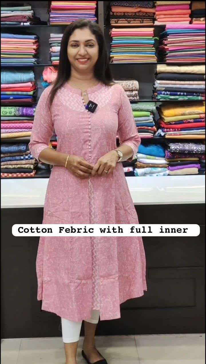 beautiful two colors Heavy Cottan Febric with full inner kurti