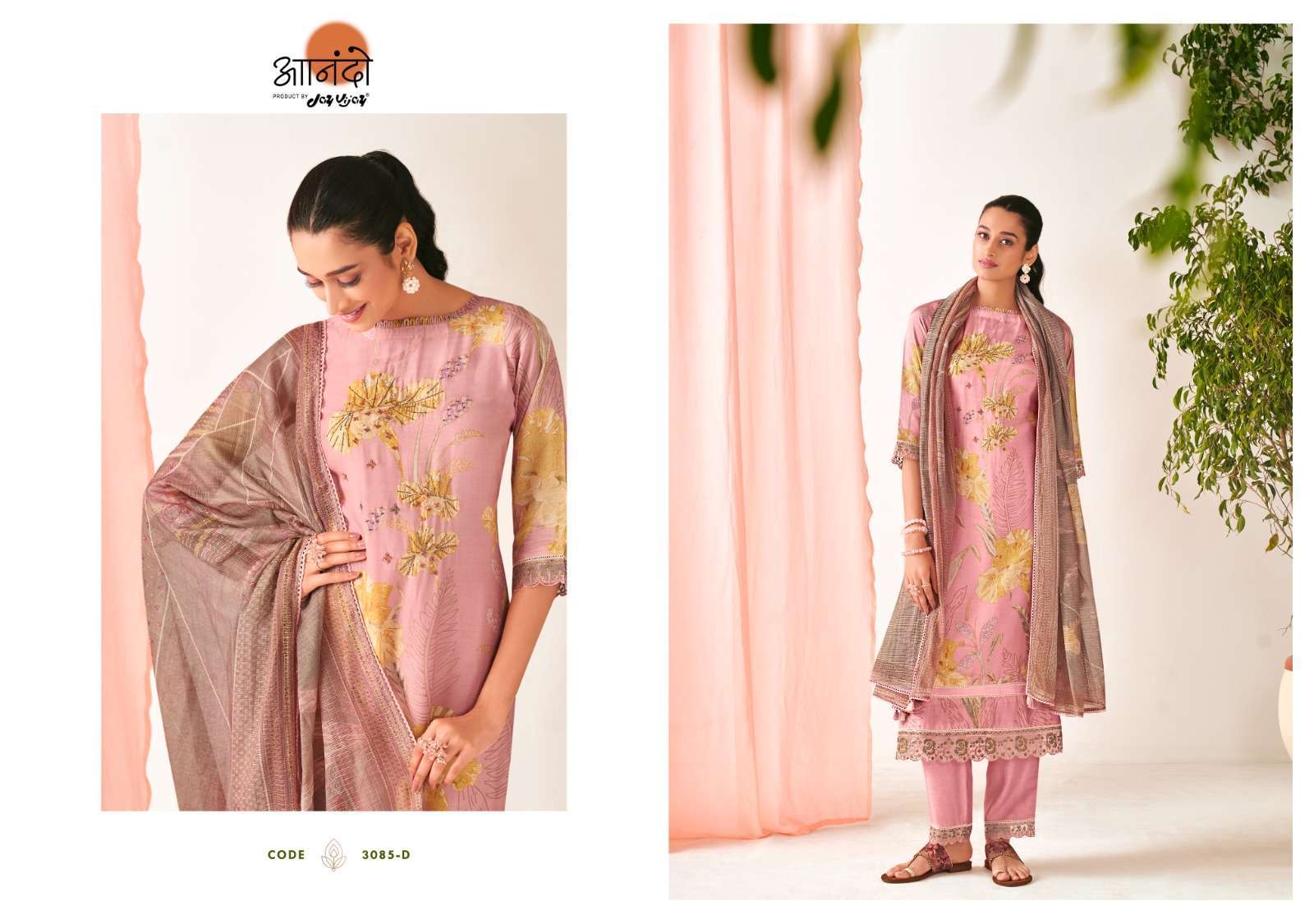 jay vijay anando calista 3085 pure muslin silk suit 