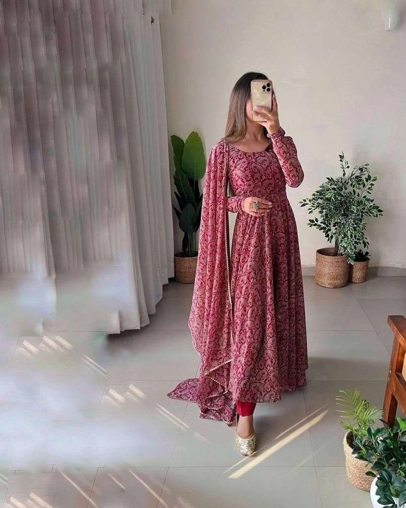 launching New Maltipal Colorfull flower Maxy gown with dupatta