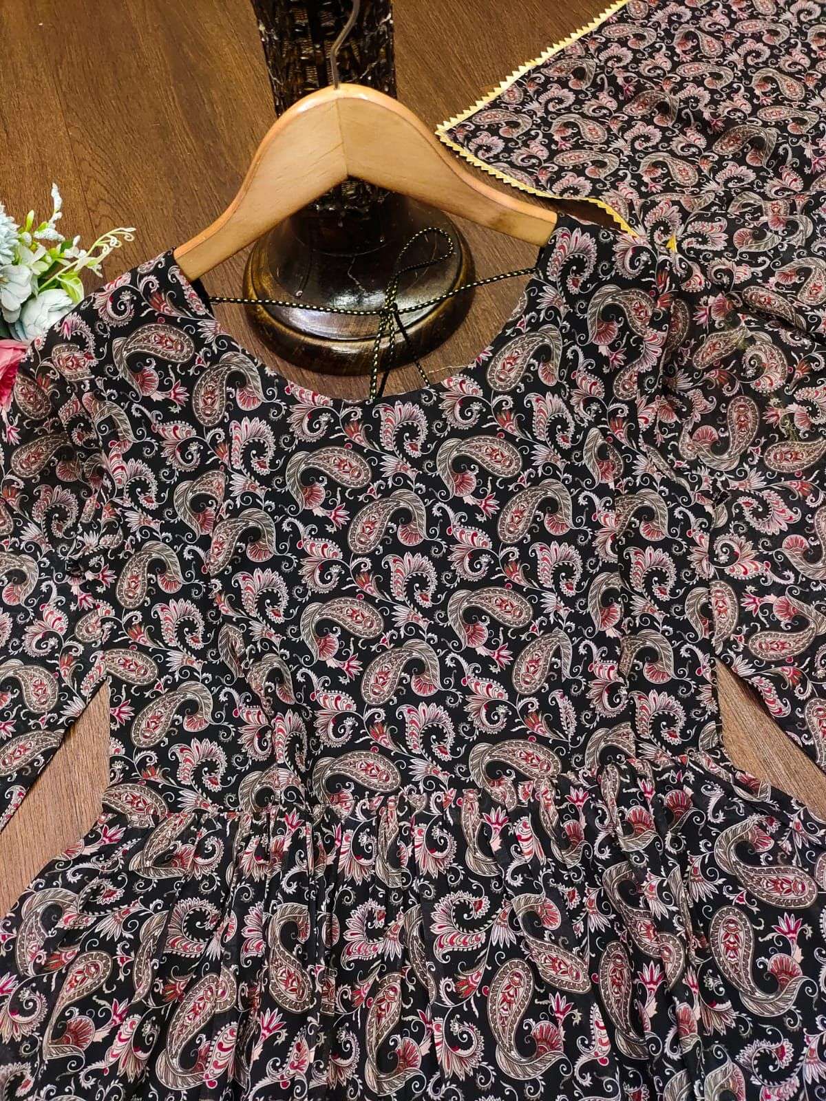 launching New Maltipal Colorfull flower Maxy gown with dupatta