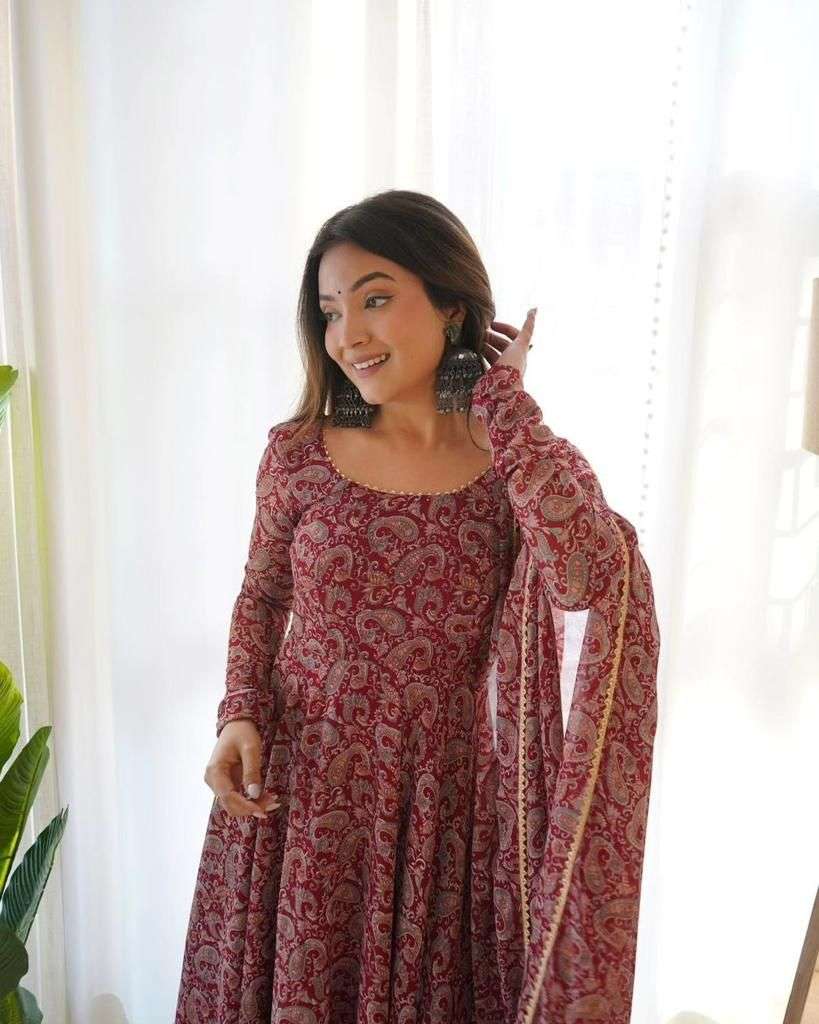 launching New Maltipal Colorfull flower Maxy gown with dupatta