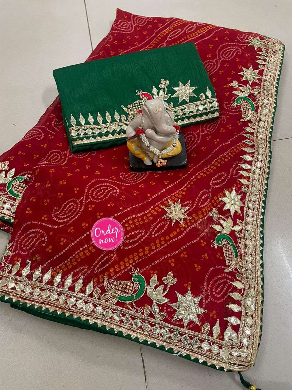 ms brand designer georgette feel saree