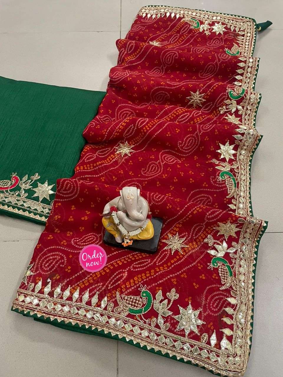 ms brand designer georgette feel saree