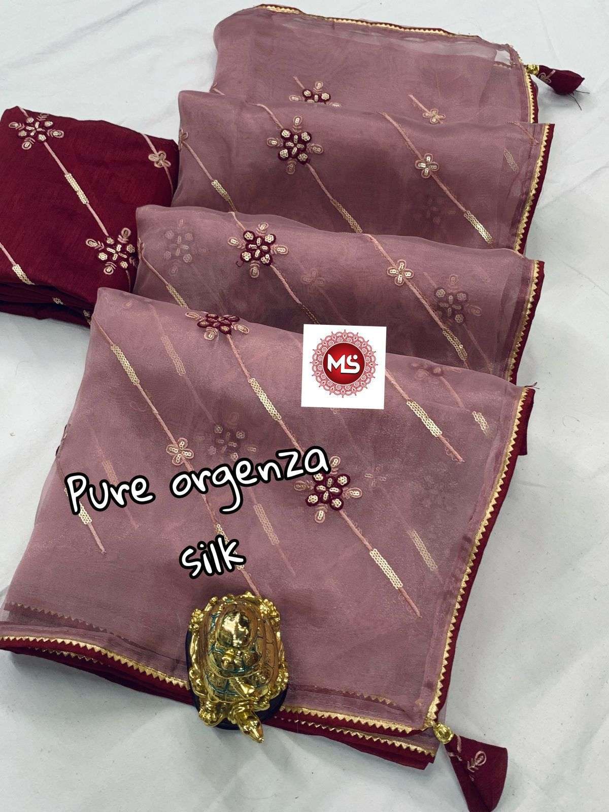 ms brand pure soft orgenza silk saree