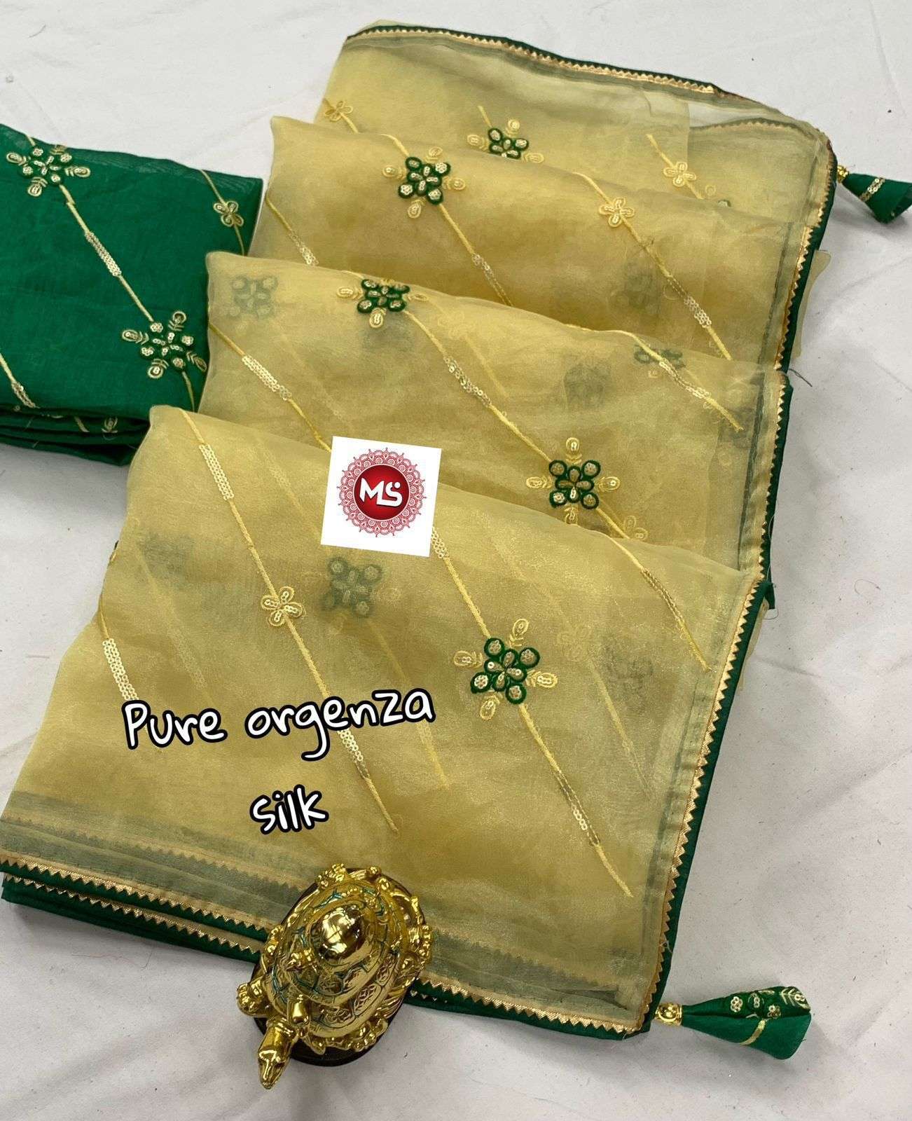 ms brand pure soft orgenza silk saree